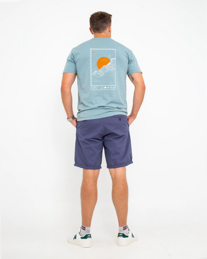 Belted Chino Walkshorts in Powder Blue