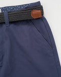 Belted Chino Walkshorts in Powder Blue