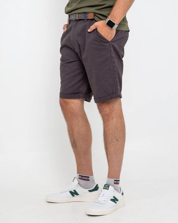 Belted Chino Walkshorts in Charcoal