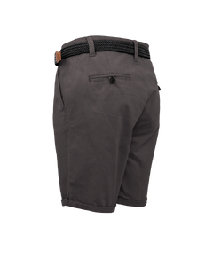 The Salt Water Seeker Mens Belted Chino Walkshorts in Charcoal