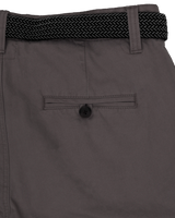 The Salt Water Seeker Mens Belted Chino Walkshorts in Charcoal