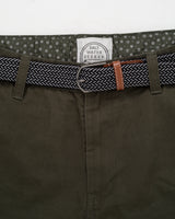 Belted Chino Walkshorts in Deep Depths Green