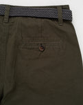 Belted Chino Walkshorts in Deep Depths Green