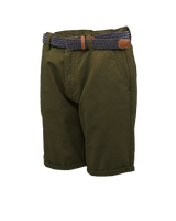 The Salt Water Seeker Mens Belted Chino Walkshorts in Khaki