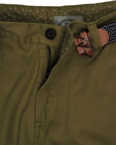 The Salt Water Seeker Mens Belted Chino Walkshorts in Khaki