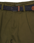 The Salt Water Seeker Mens Belted Chino Walkshorts in Khaki