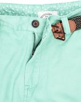 The Salt Water Seeker Mens Belted Chino Walkshorts in Mint