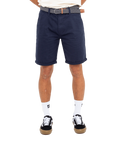 The Salt Water Seeker Mens Belted Chino Shorts in Navy