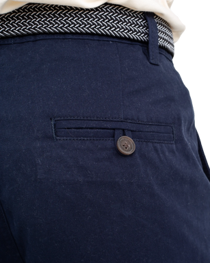 The Salt Water Seeker Mens Belted Chino Shorts in Navy