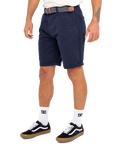 The Salt Water Seeker Mens Belted Chino Shorts in Navy