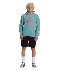 The Quiksilver Boys Boys Big Logo Hoodie in Marine Blue