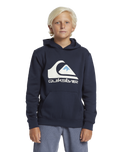 The Quiksilver Boys Boys Big Logo Hoodie in Dark Navy