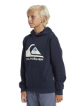 The Quiksilver Boys Boys Big Logo Hoodie in Dark Navy