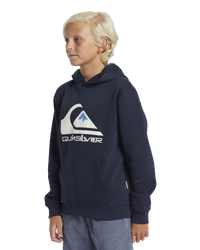 The Quiksilver Boys Boys Big Logo Hoodie in Dark Navy