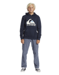 The Quiksilver Boys Boys Big Logo Hoodie in Dark Navy