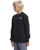 The Quiksilver Boys Boys Graphic Crew Sweatshirt in Black