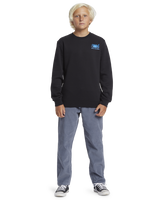 The Quiksilver Boys Boys Graphic Crew Sweatshirt in Black