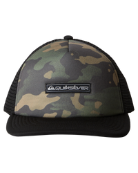 The Quiksilver Boys Boys Emu Coop Trucker Cap in Camo