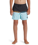 Boys Everyday Wordblock Volley Shorts in Tarmac