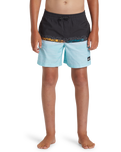 Boys Everyday Wordblock Volley Shorts in Tarmac