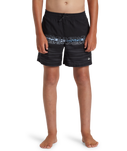 Boys Everyday Wordblock Volley Shorts in Black