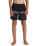 Boys Everyday Wordblock Volley Shorts in Black