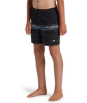 Boys Everyday Wordblock Volley Shorts in Black