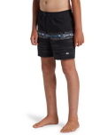 Boys Everyday Wordblock Volley Shorts in Black