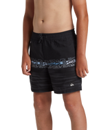 Boys Everyday Wordblock Volley Shorts in Black