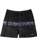 Boys Everyday Wordblock Volley Shorts in Black