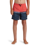 Boys Wordblock Volley Shorts in Cayenne