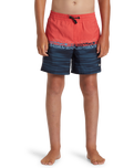 Boys Wordblock Volley Shorts in Cayenne