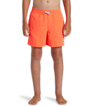 Boys Everyday Solid Volley Shorts in Fiery Coral