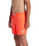 Boys Everyday Solid Volley Shorts in Fiery Coral