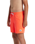 Boys Everyday Solid Volley Shorts in Fiery Coral