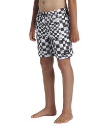 The Quiksilver Boys Boys Checkers Volley Shorts in Black