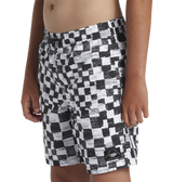 The Quiksilver Boys Boys Checkers Volley Shorts in Black