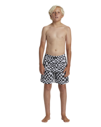 The Quiksilver Boys Boys Checkers Volley Shorts in Black