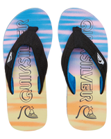 The Quiksilver Boys Boys Molokai Layback Flip Flops in Black, Blue & Pink