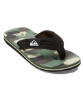 The Quiksilver Boys Boys Molokai Layback Flip Flops in Black, Brown & Green