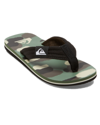 The Quiksilver Boys Boys Molokai Layback Flip Flops in Black, Brown & Green