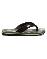 The Quiksilver Boys Boys Molokai Layback Flip Flops in Black, Brown & Green