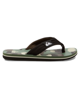 The Quiksilver Boys Boys Molokai Layback Flip Flops in Black, Brown & Green