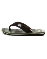 The Quiksilver Boys Boys Molokai Layback Flip Flops in Black, Brown & Green