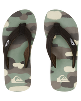 The Quiksilver Boys Boys Molokai Layback Flip Flops in Black, Brown & Green