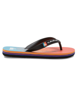 The Quiksilver Boys Boys Molokai Art II Flip Flops in Blue, Blue & Orange