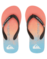 The Quiksilver Boys Boys Molokai Art II Flip Flops in Blue, Blue & Orange