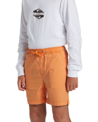 The Quiksilver Boys Boys Taxer Walkshorts in Tangerine