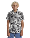 The Quiksilver Boys Boys Saturn Distort Shirt in Black Mercury