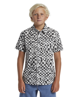 The Quiksilver Boys Boys Saturn Distort Shirt in Black Mercury